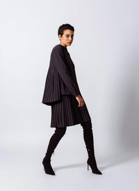 Luxe Black Pleated Skirt2