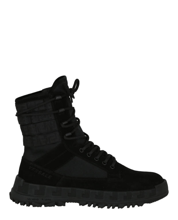 Versace Mens Greca Suede Ankle Boots