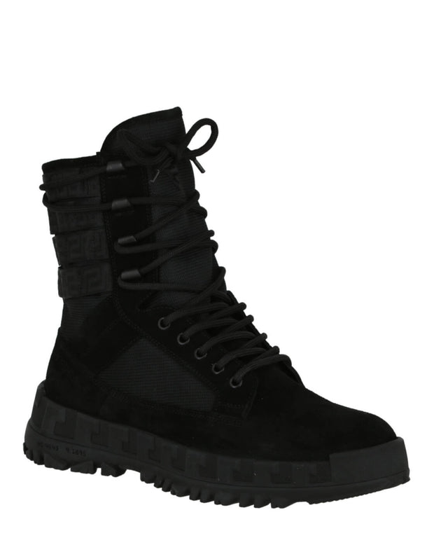 Versace Mens Greca Suede Ankle Boots