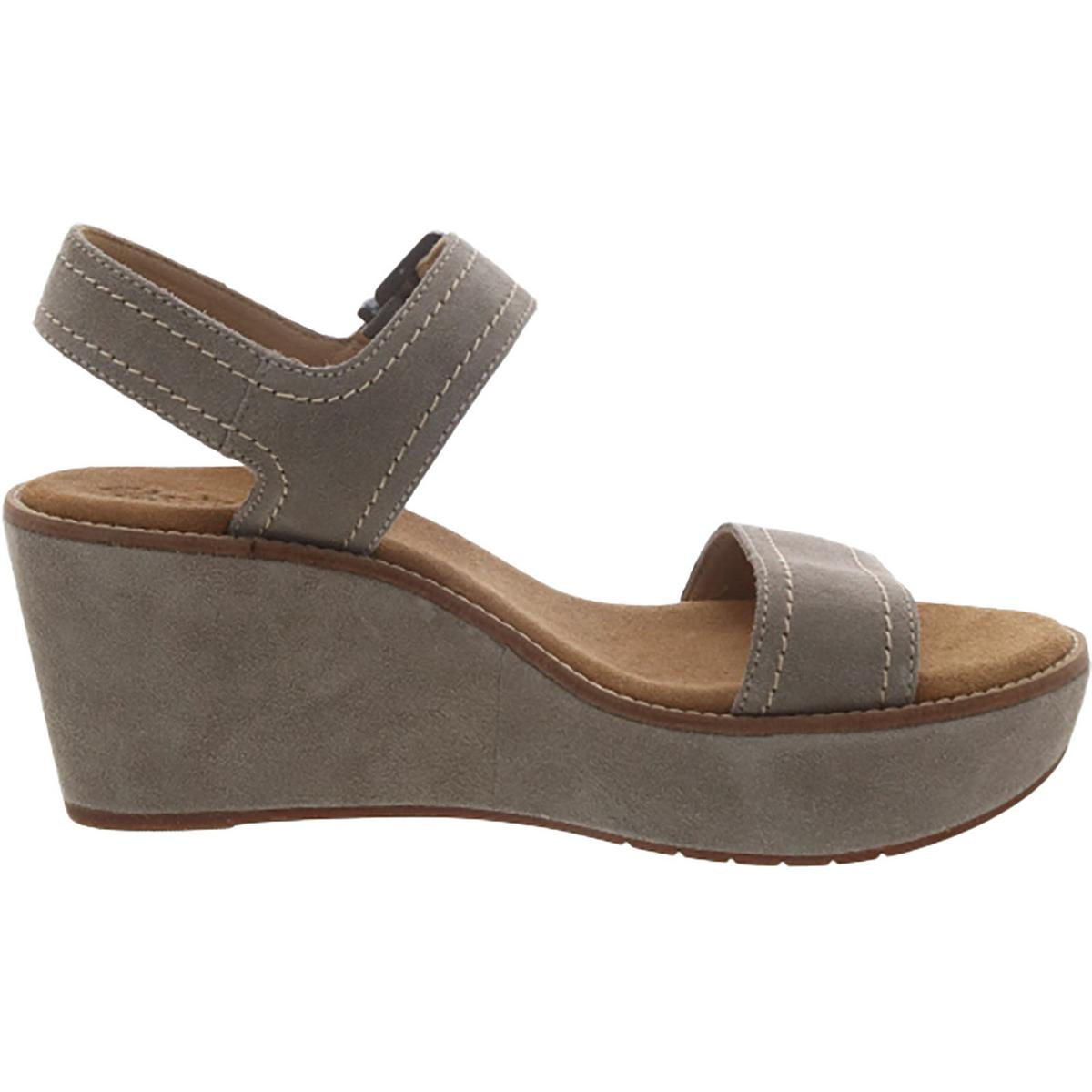 Aisley Orchid Womens Suede Ankle Strap Wedge Sandals