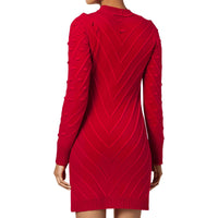 Womens Ribbed Trim Knit Sweaterdress