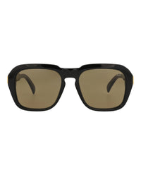Dunhill Unisex Square/Rectangle Black Black Brown Fashion Designer Eyewear
