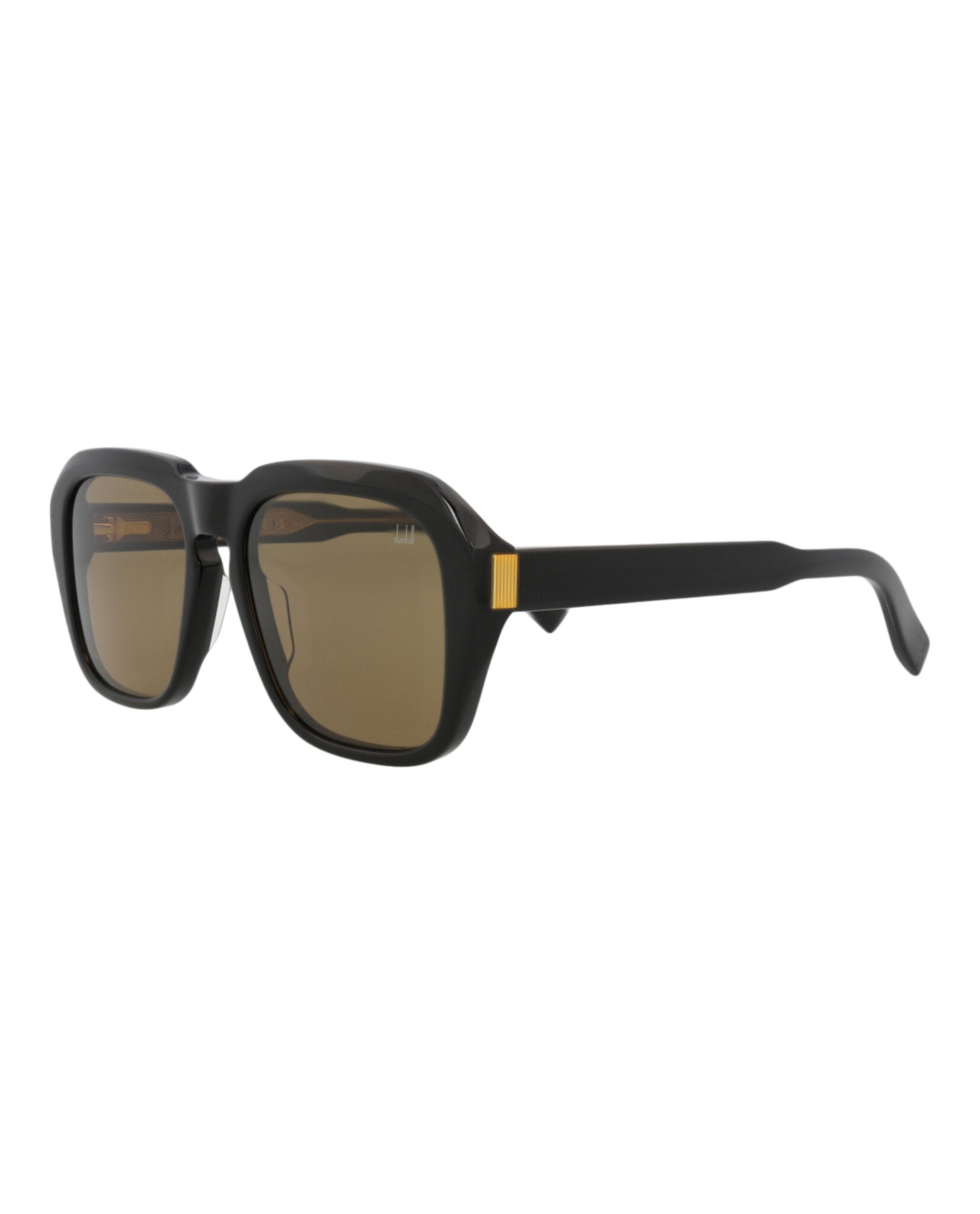Dunhill Unisex Square/Rectangle Black Black Brown Fashion Designer Eyewear