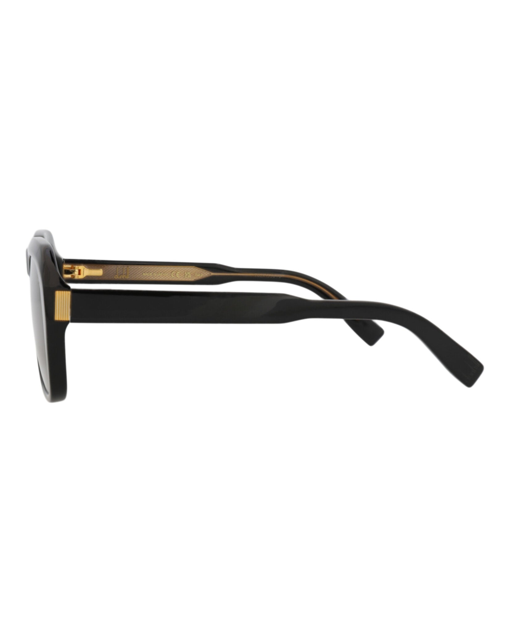 Dunhill Unisex Square/Rectangle Black Black Brown Fashion Designer Eyewear
