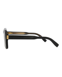 Dunhill Unisex Square/Rectangle Black Black Brown Fashion Designer Eyewear
