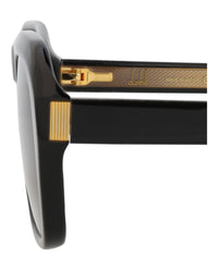 Dunhill Unisex Square/Rectangle Black Black Brown Fashion Designer Eyewear