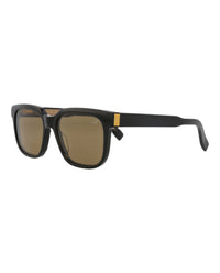 Dunhill Unisex Square/Rectangle Black Black Brown Fashion Designer Eyewear