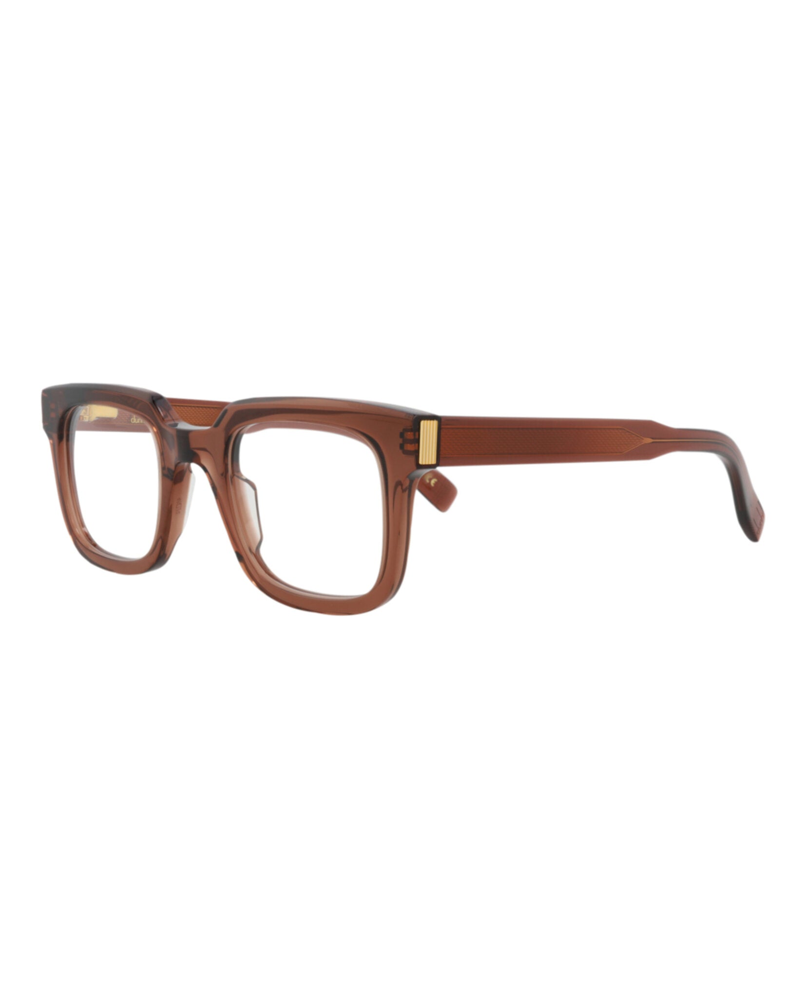 Dunhill Mens Square/Rectangle Brown Brown Transparent Fashion Designer Eyewear