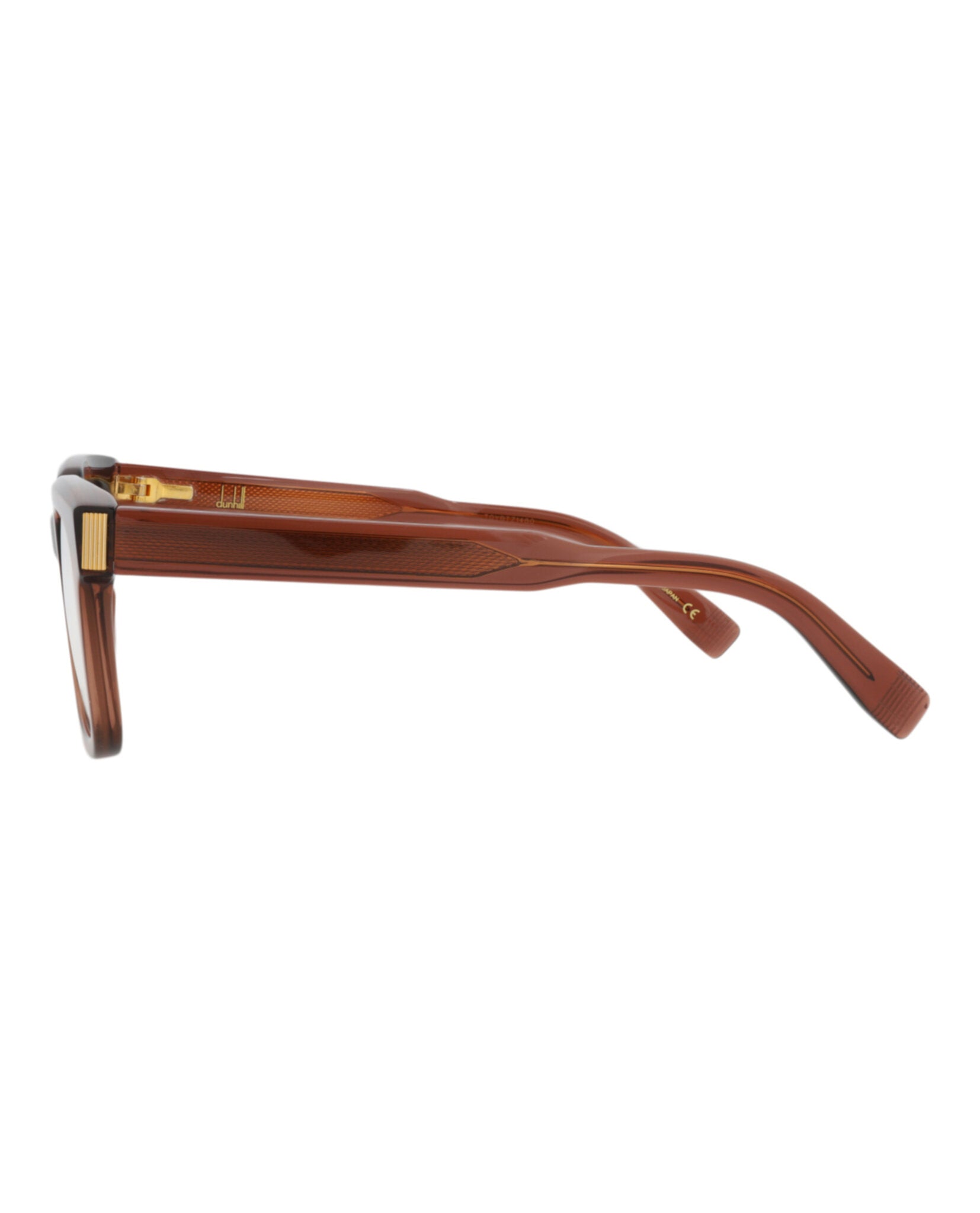 Dunhill Mens Square/Rectangle Brown Brown Transparent Fashion Designer Eyewear