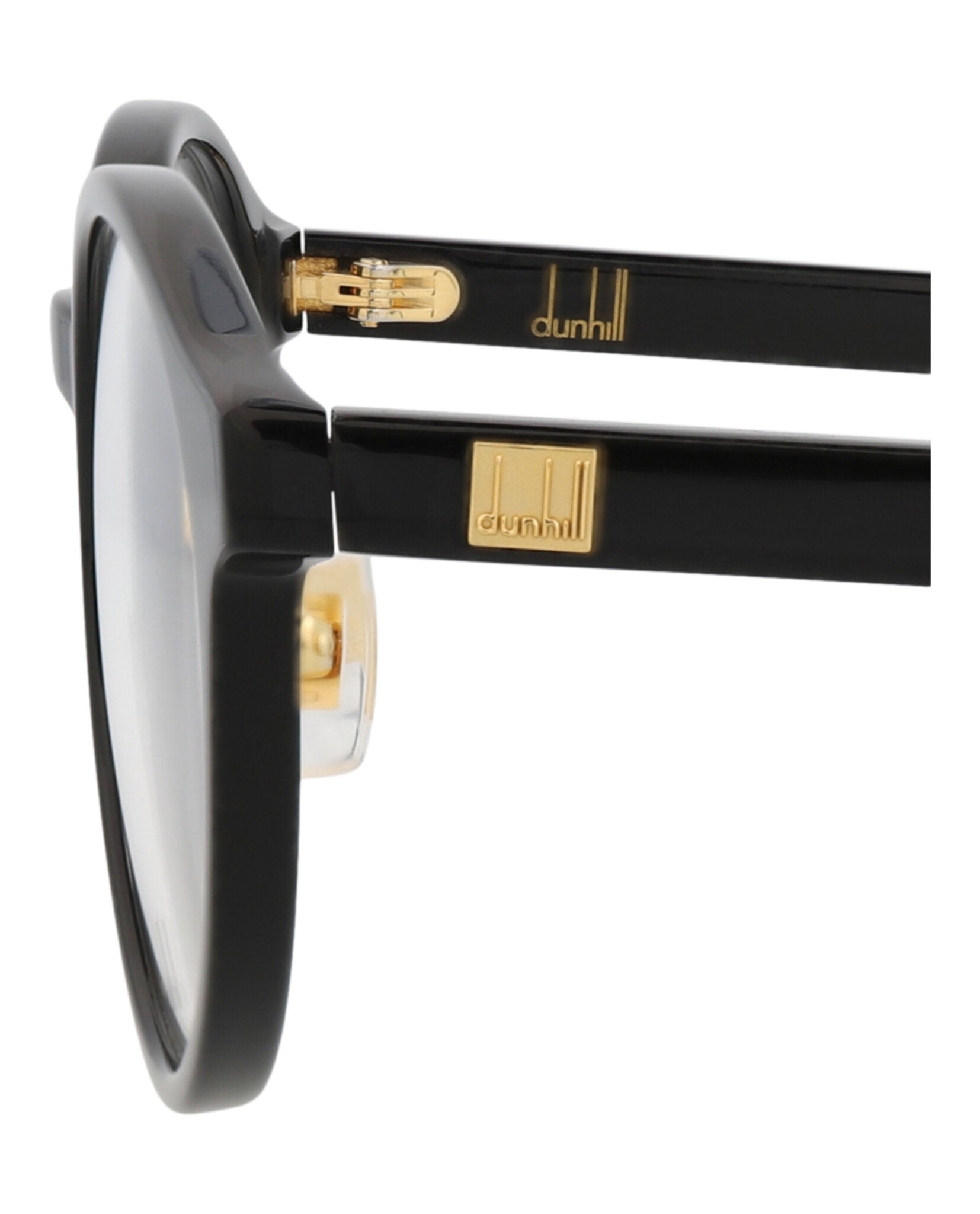 Dunhill Mens Round/Oval Black Black Transparent Fashion Designer Eyewear