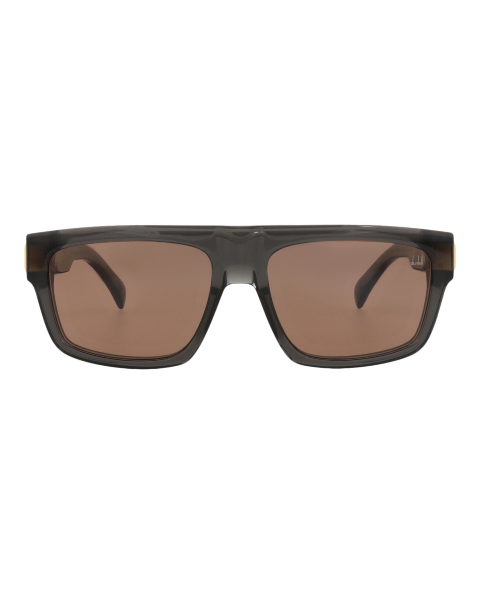 Dunhill Mens Square/Rectangle Grey Grey Brown Fashion Designer Eyewear