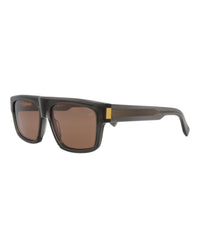 Dunhill Mens Square/Rectangle Grey Grey Brown Fashion Designer Eyewear