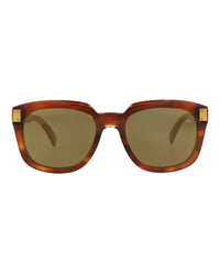Dunhill Unisex Square/Rectangle Havana Havana Bronze Fashion Designer Eyewear
