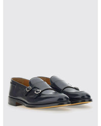 Doucal's Double Monk Strap Leather Loafers Men Blue Other