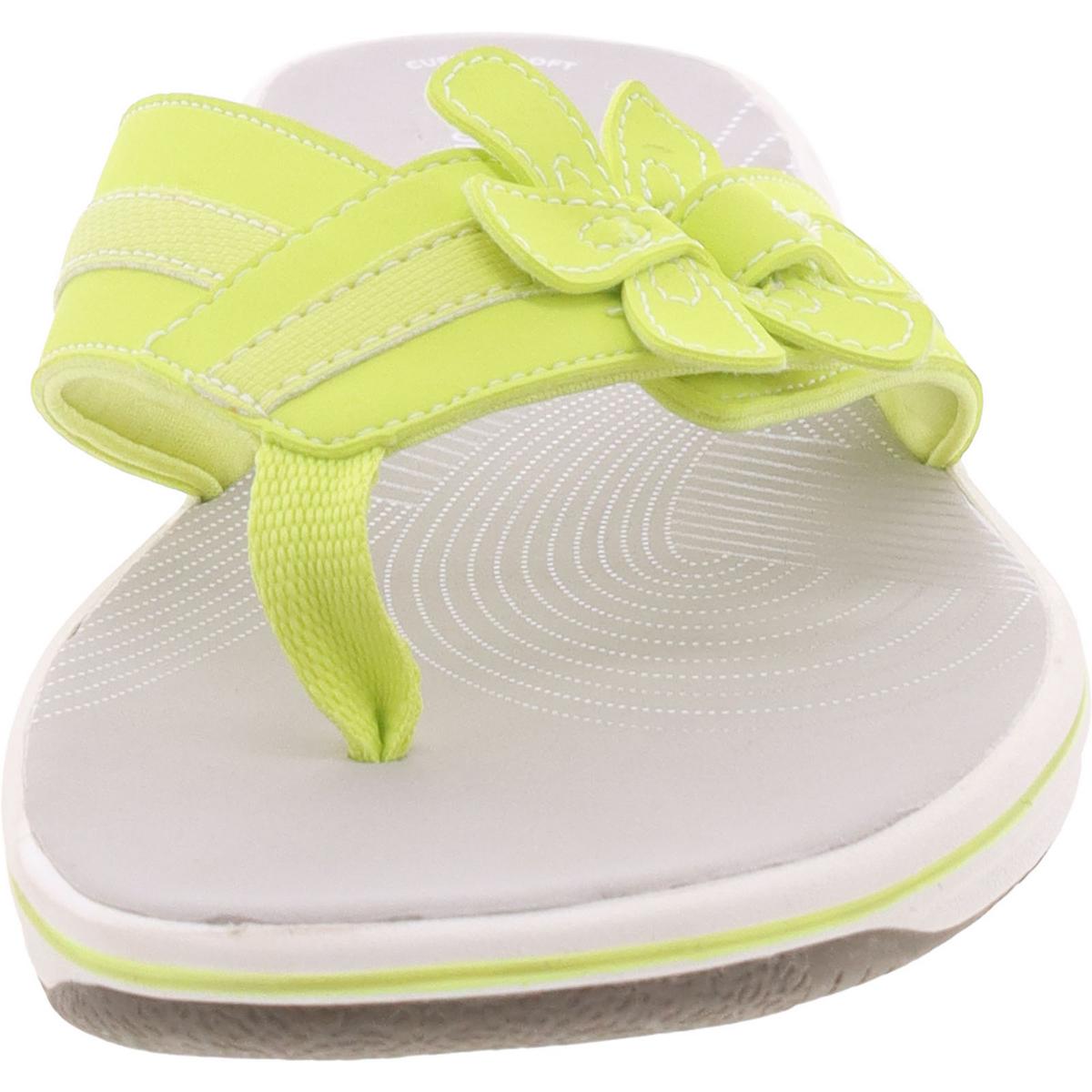 Womens Comfort Insole Faux Leather Flip-Flops