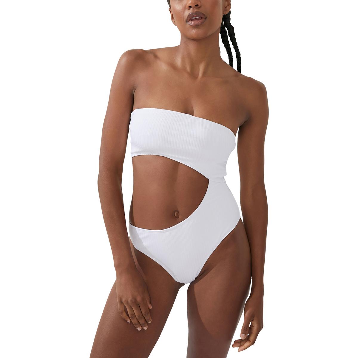 Womens Ribbed Removable Straps One-Piece Swimsuit