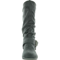 Chely Womens Faux Suede Slouch Mid-Calf Boots