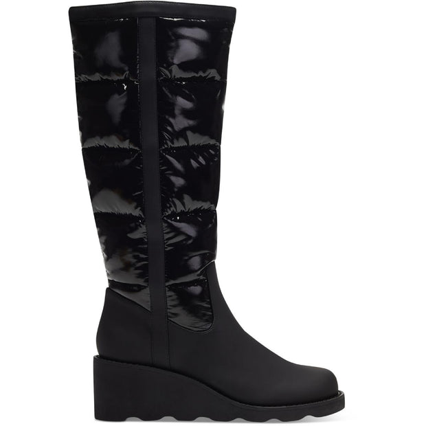 Hiliah Womens Patent Puffy Knee-High Boots