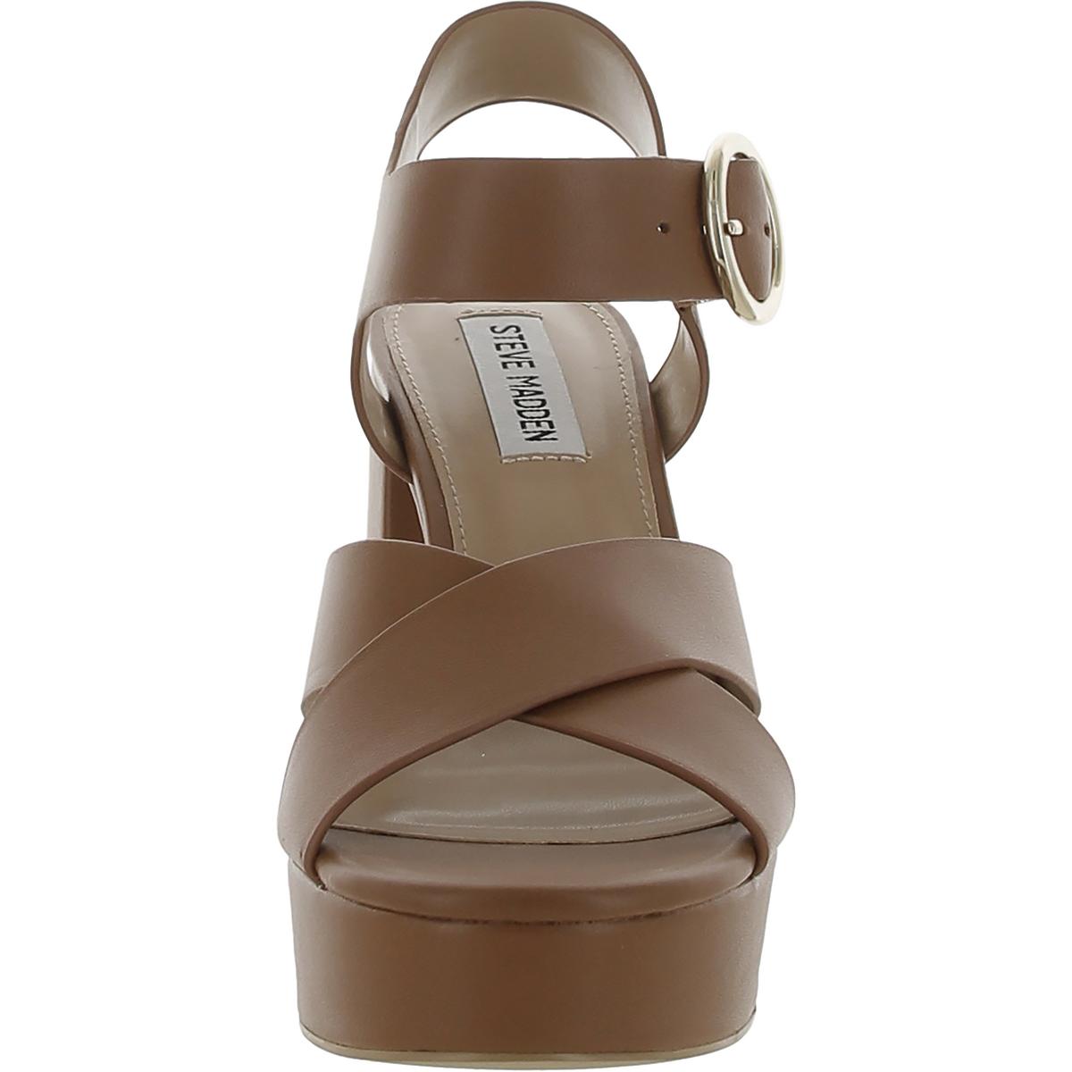 Elkin Womens Leather Slingback Platform Sandals