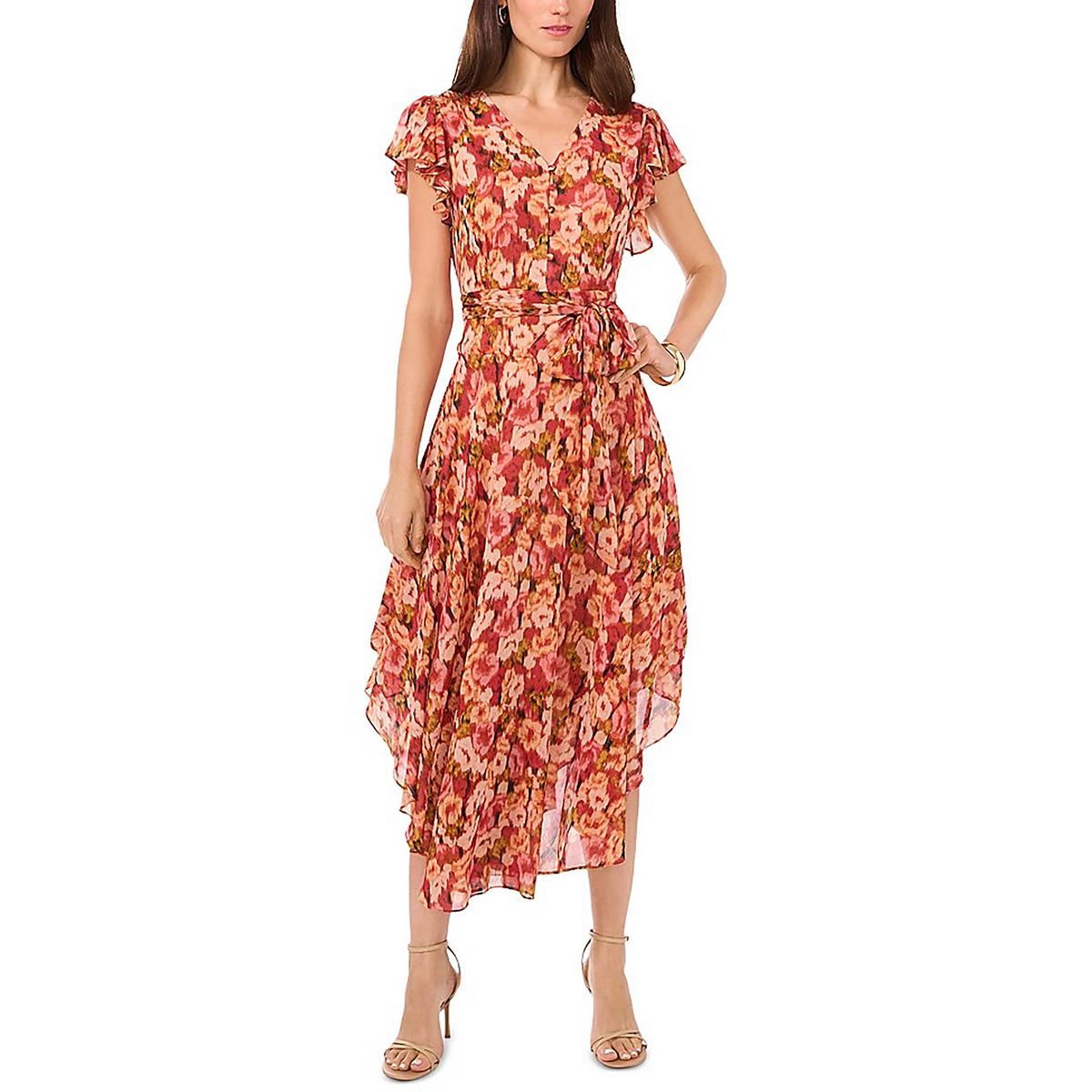 Womens Floral V-Neck Maxi Dress