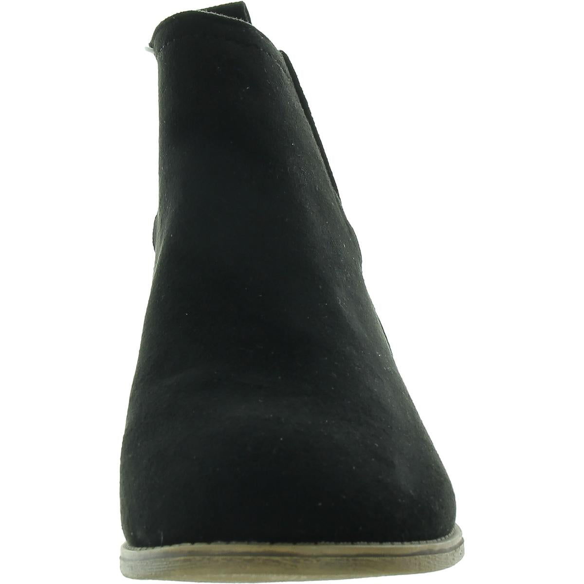 Womens Faux Suede Almond Toe Booties
