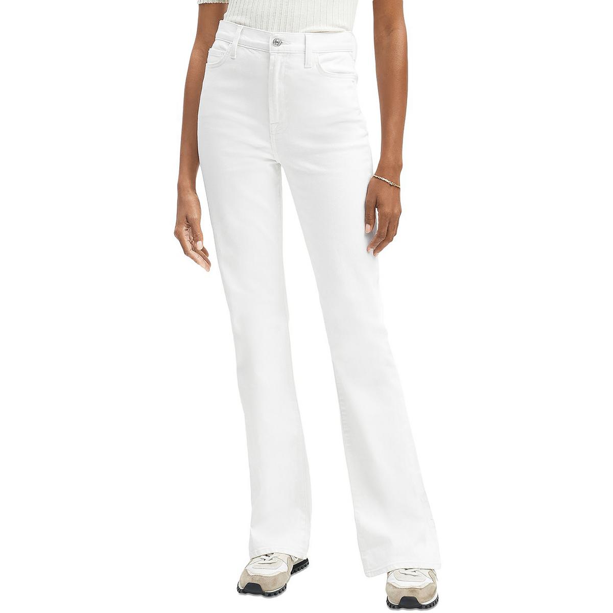Womens Linen High Rise Bootcut Jeans