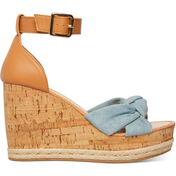 Colette Womens Open Toe Ankle Strap Wedge Heels