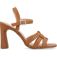 Womens Cut-Out Faux Leather Ankle Strap