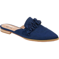 KESSIE Womens Embellished Man Made Loafer Mule 8 Medium Blue
