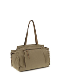 Prada Men Route Tote Bag In Canvas And Leather