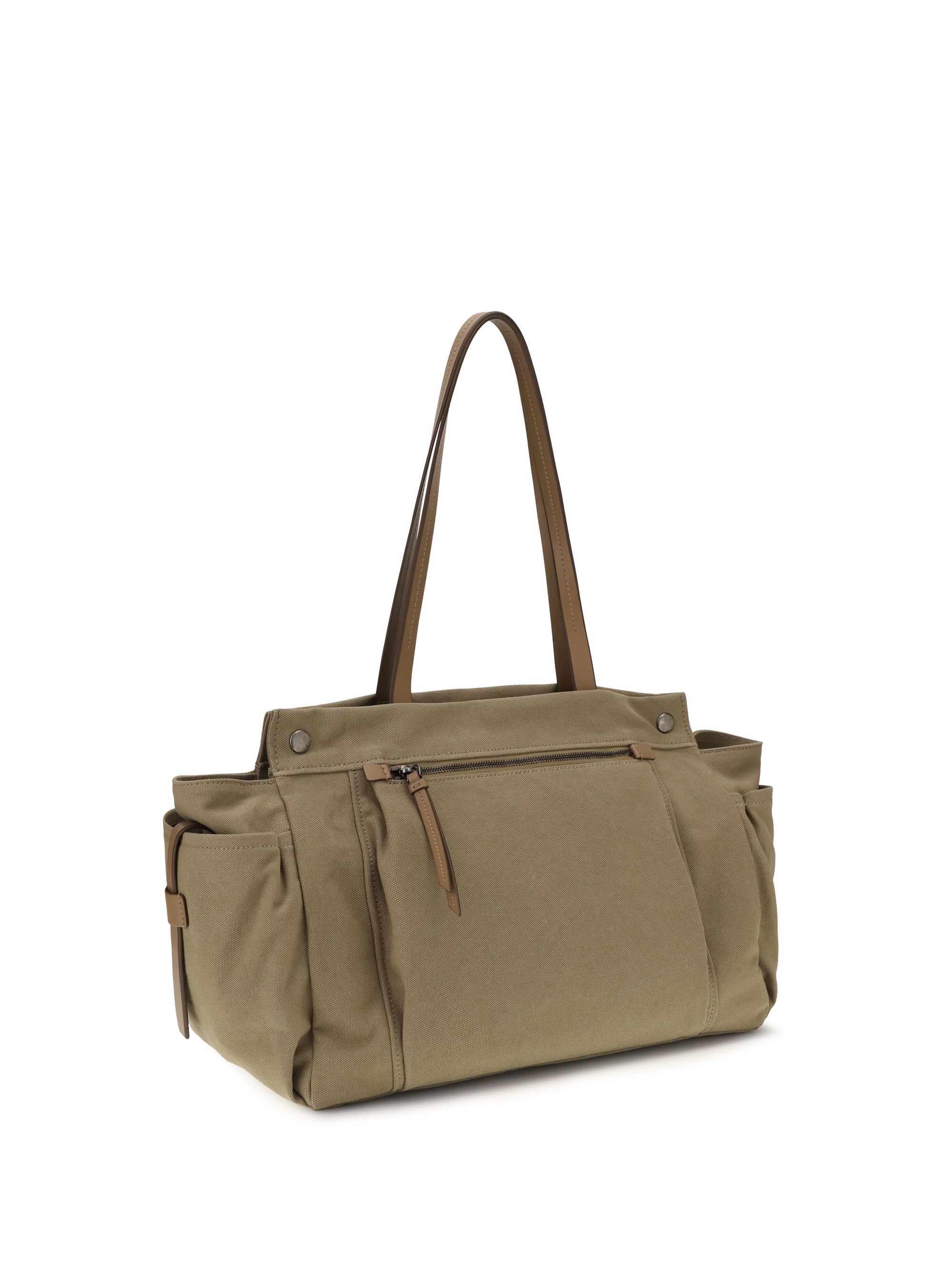Prada Men Route Tote Bag In Canvas And Leather