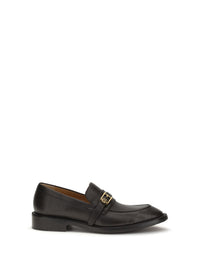 Versace Men Leather Loafers With Medusa Accessory