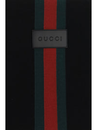 Gucci Men Wool Scarf With Web Stripe