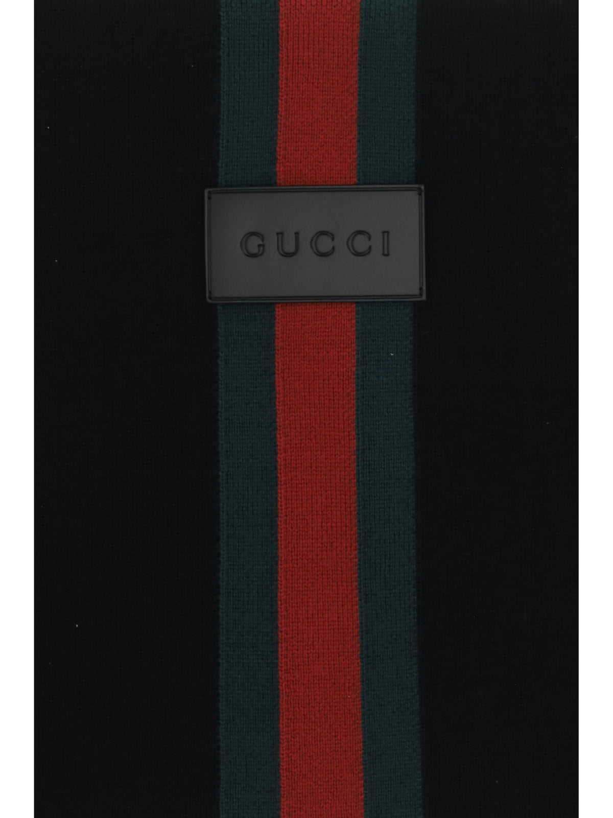 Gucci Men Wool Scarf With Web Stripe