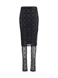 MARINE SERRE Marine Serre Women Moonogram Mesh Flock Pant-Skirt