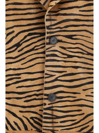 Fendi Women Tiger Print Pony Effect Leather Coat