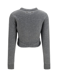 Balenciaga Women Ruched Crewneck Sweater