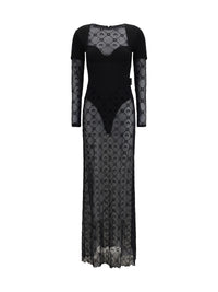 MARINE SERRE Marine Serre Women Layered Long Dress In Jersey And Mesh