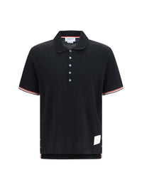 Thom Browne Men Rwb Striped Short-Sleeve Polo