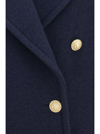 BALMAIN Balmain Women Double-Breasted Wool Coat With Buttons