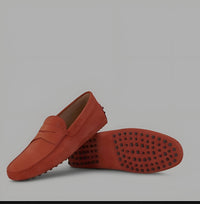 Tods Suede Gommino Driving Shoes Red