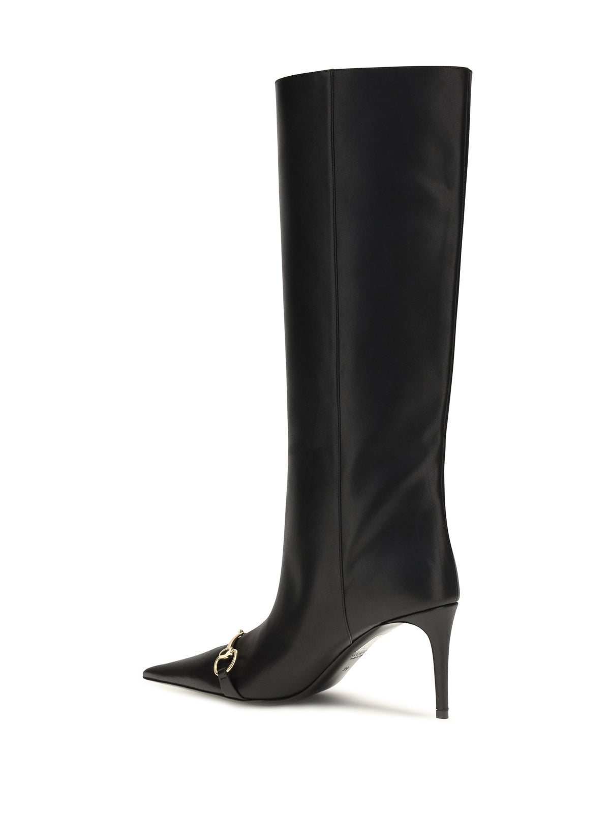 Gucci Women Slip-On Leather Boots With Horsebit
