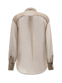 BRUNELLO CUCINELLI Brunello Cucinelli Women Sheer Checked Shirt