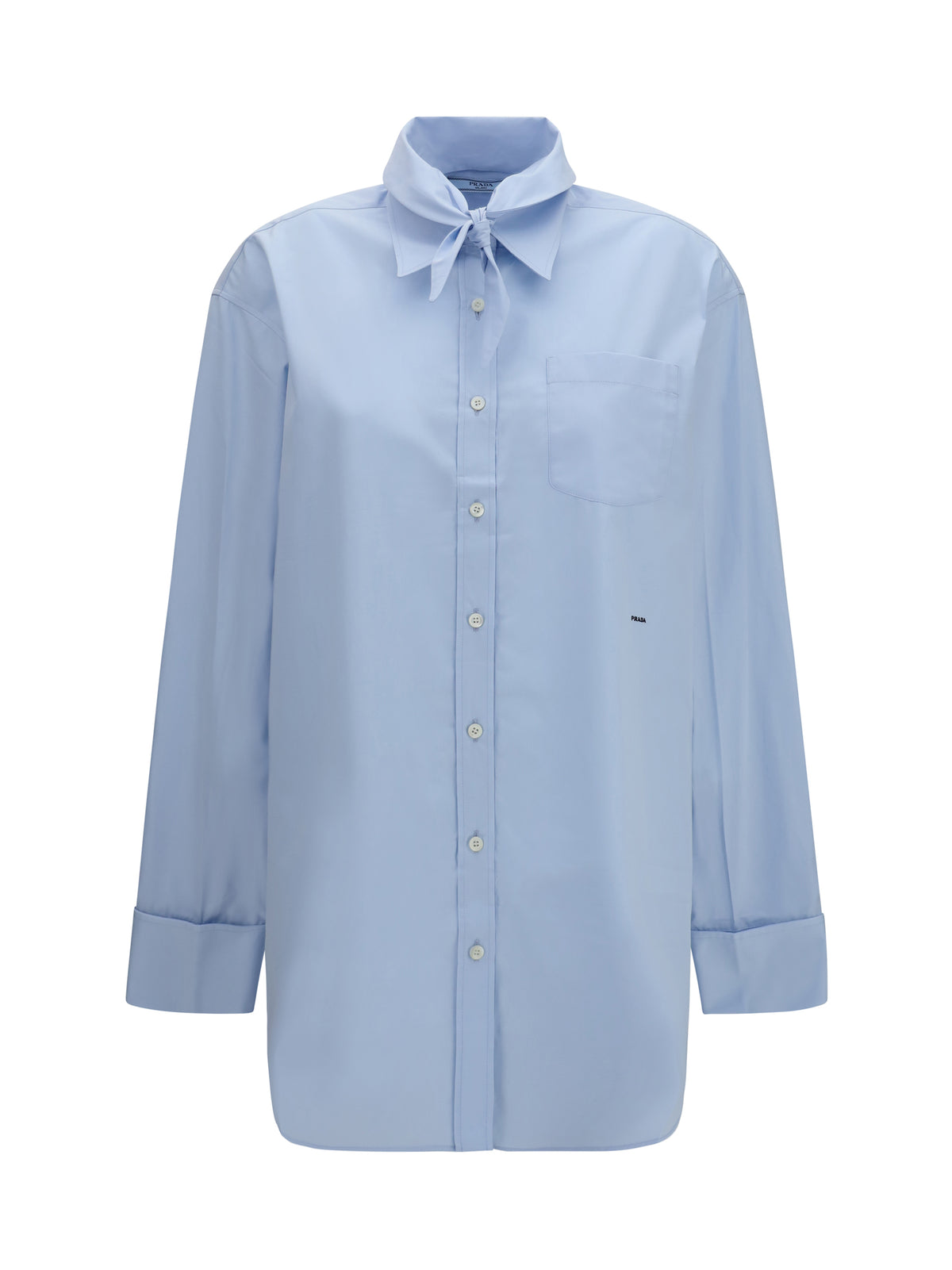 PRADA Prada Women Oversized Shirt With Pocket And Embroidered Logo