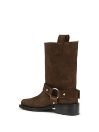 Ganni Women Suede Biker Boots