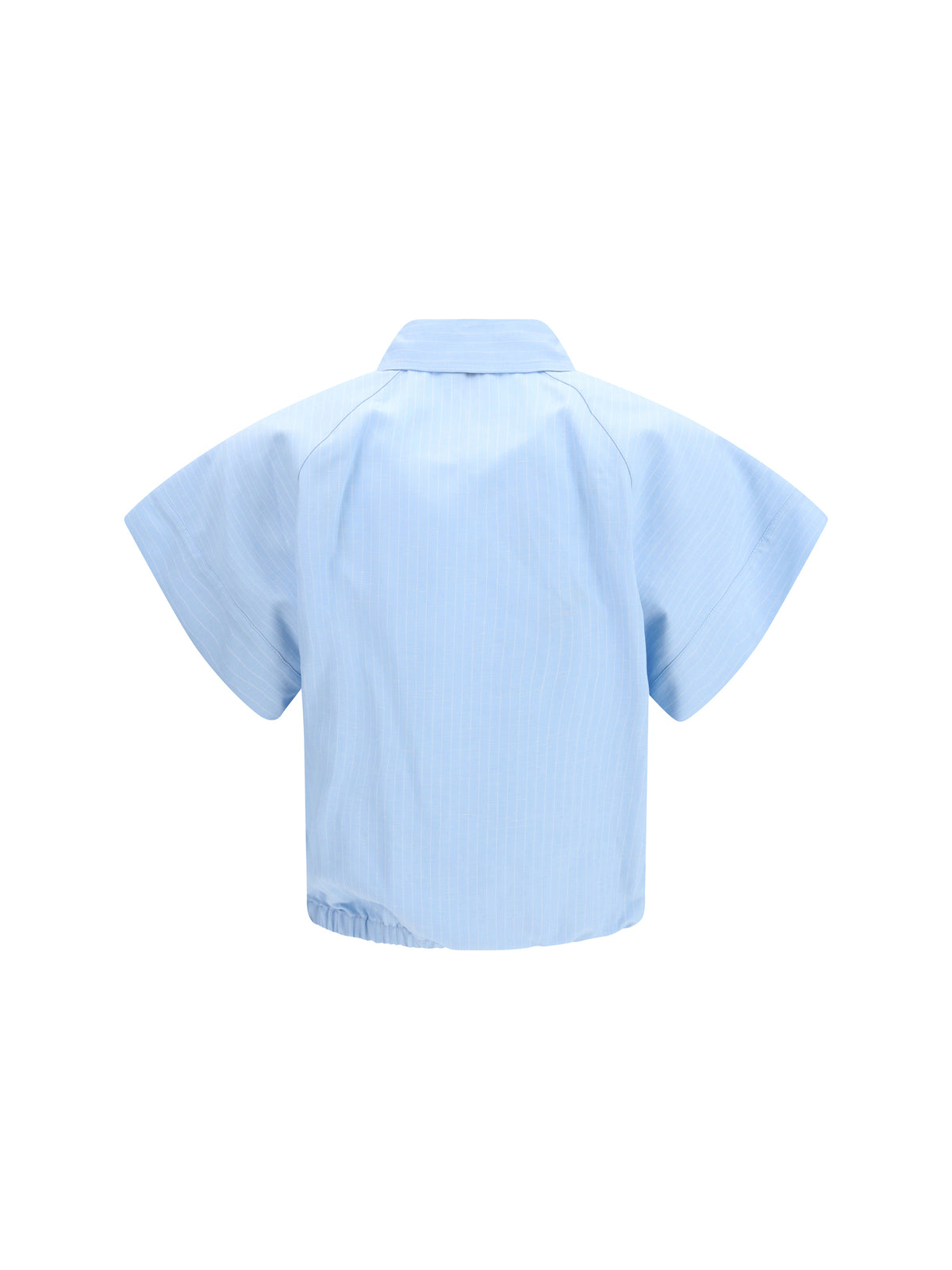 Jacob Cohen Women Short-Sleeve Shirt In Striped Viscose And Linen Canvas