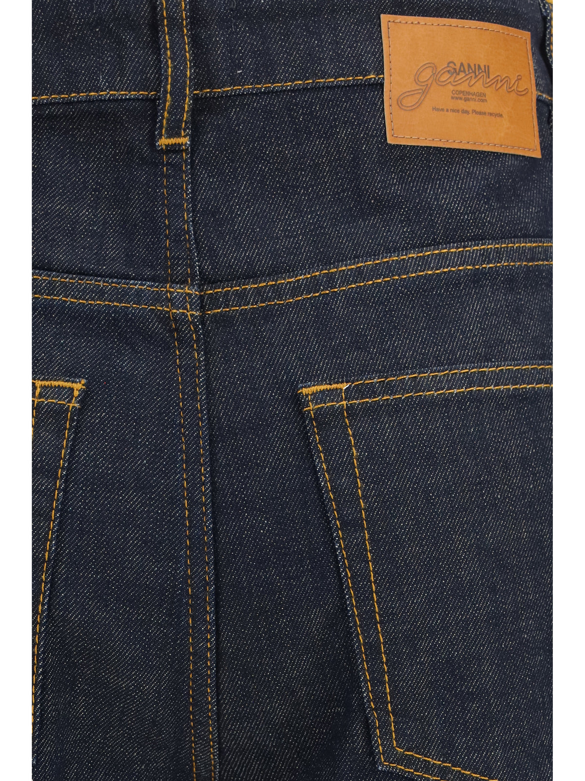 GANNI Ganni Women Slub Denim Fold Jeans