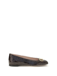 VALENTINO GARAVANI Valentino Garavani Women Vlogo Signature Croc-Effect Ballerinas