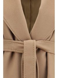 Max Mara Studio Women Wool Coat With Peak Lapels