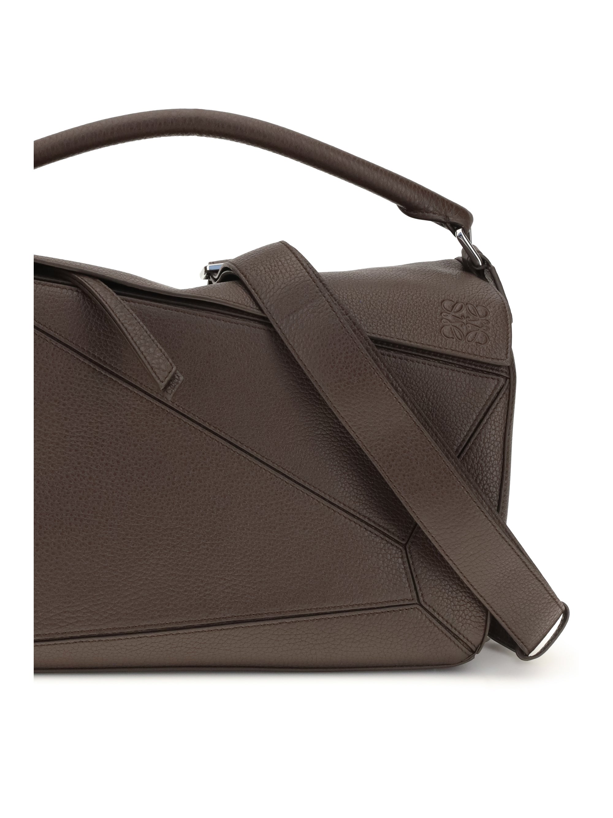 Loewe Men Large Puzzle Bag In Garnet Calfskin